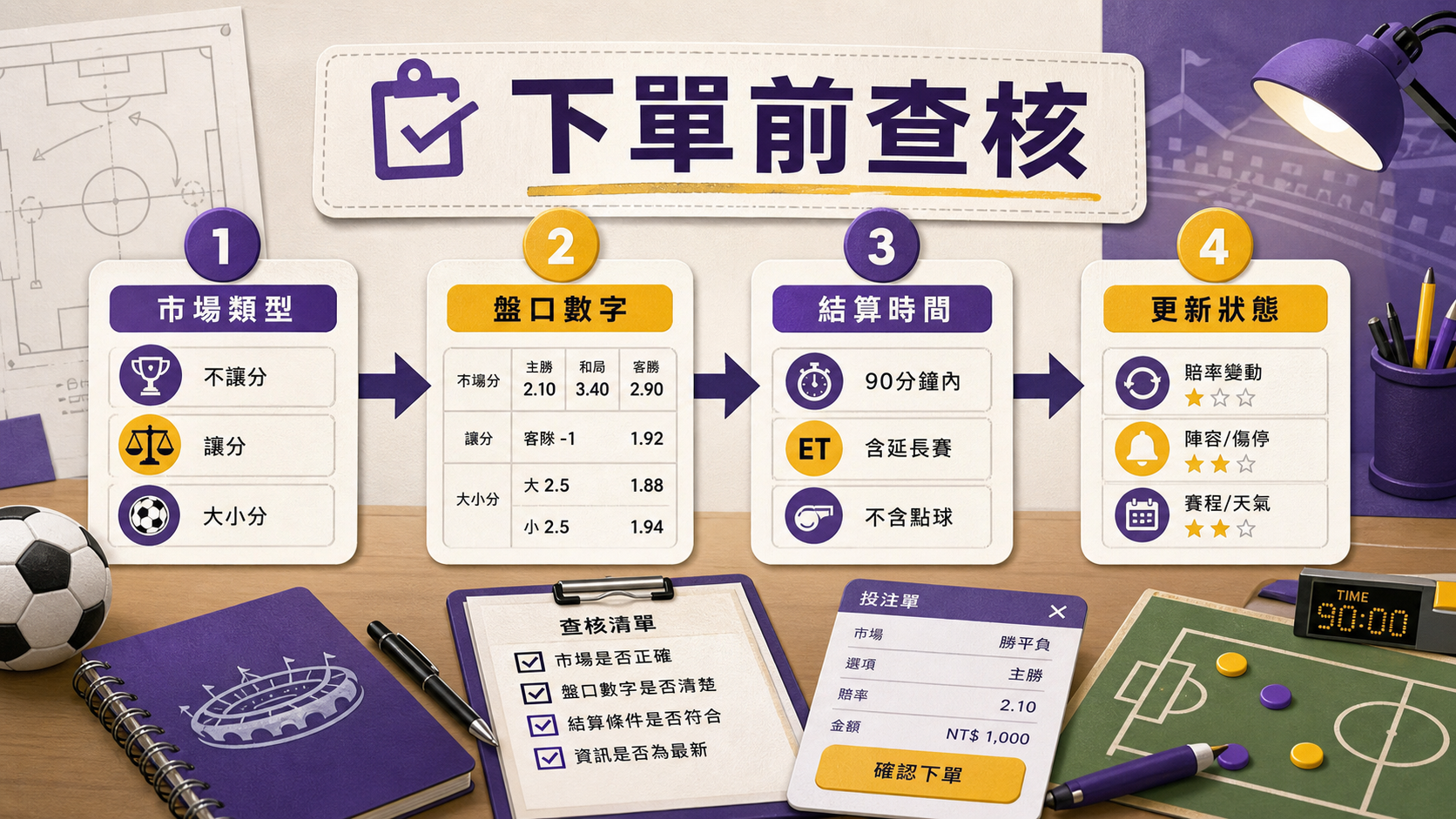 世界盃運彩投注單查核順序示意圖
